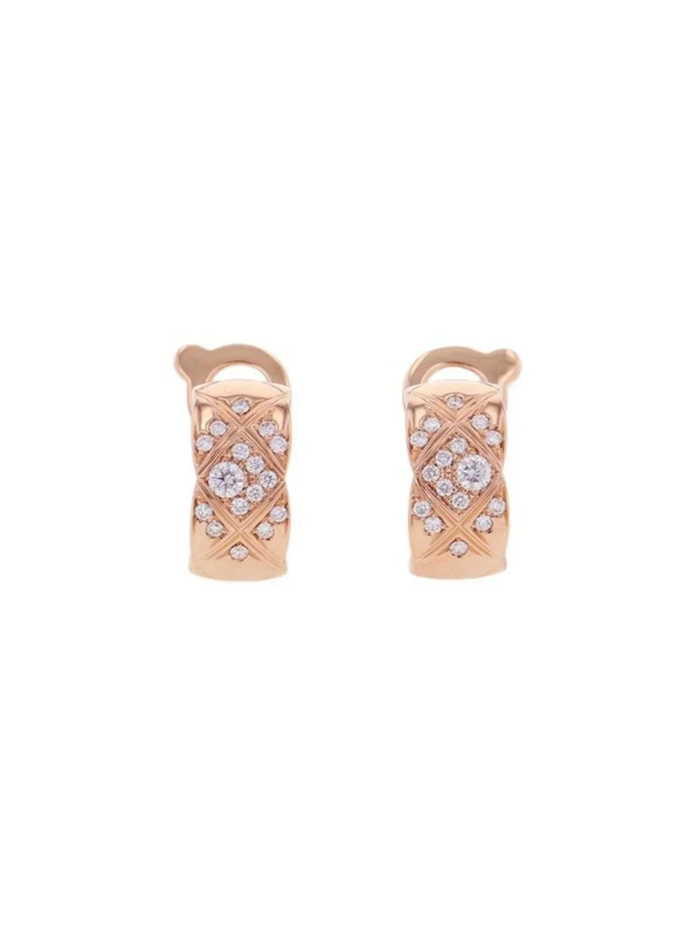 Chanel Earrings Coco Crush Collection Diamond Total 18k Pink Gold